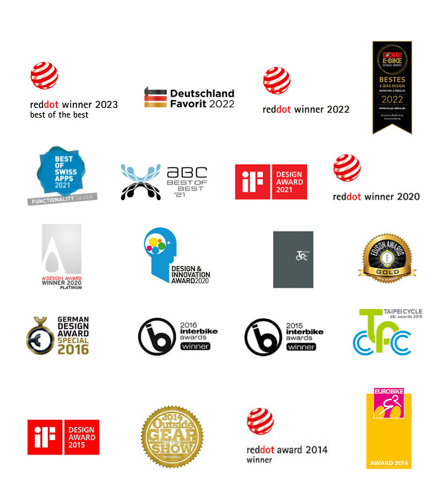 Internationale Awards Stromer has won. A few of them: Design Award 2021, reddot winner 2020, abc award.